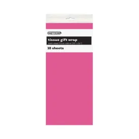 10pk Hot Pink Tissue Gift Wrap Sheets 51x66cm