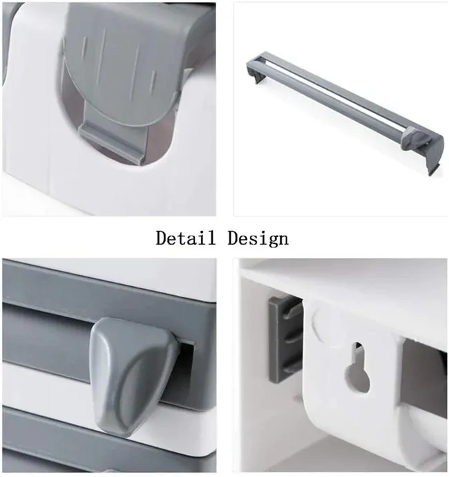4 In 1 Plastic Wrap Dispenser - Home Kitchen ABS Foil Film Wrap Tissue Paper Kitchen Roll Holder Dispenser