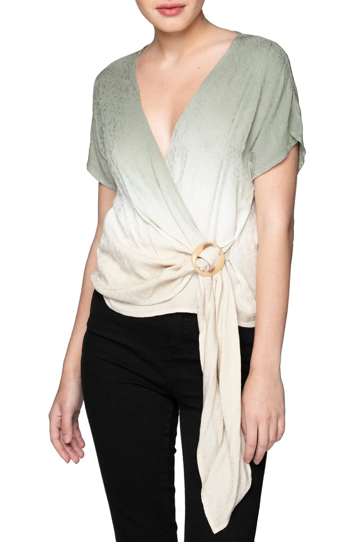 All Wrapped Tie Front Top - Ombre