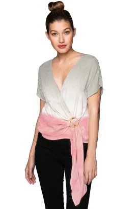 All Wrapped Tie Front Top - Ombre