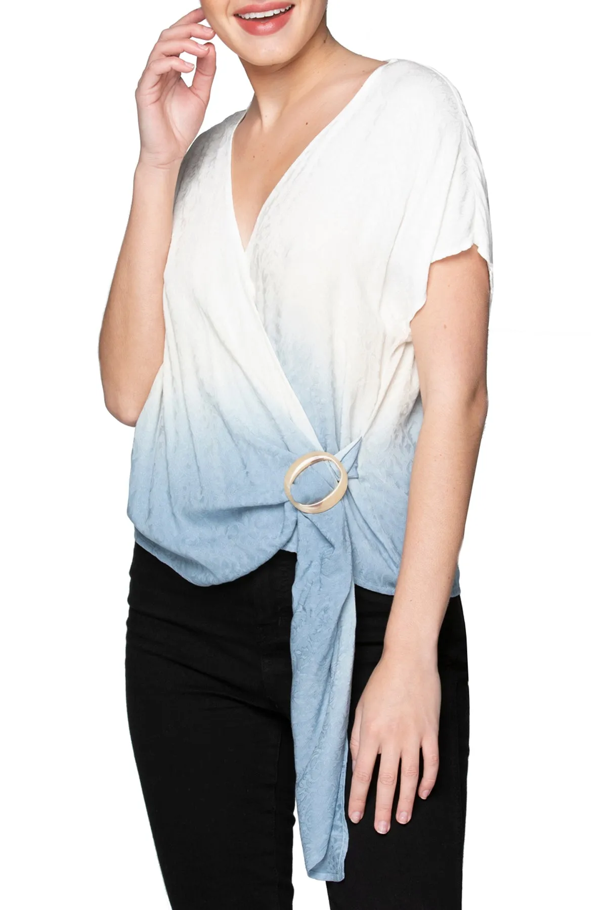 All Wrapped Tie Front Top - Ombre