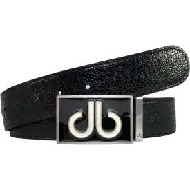 Black Stingray Texture Leather Belt