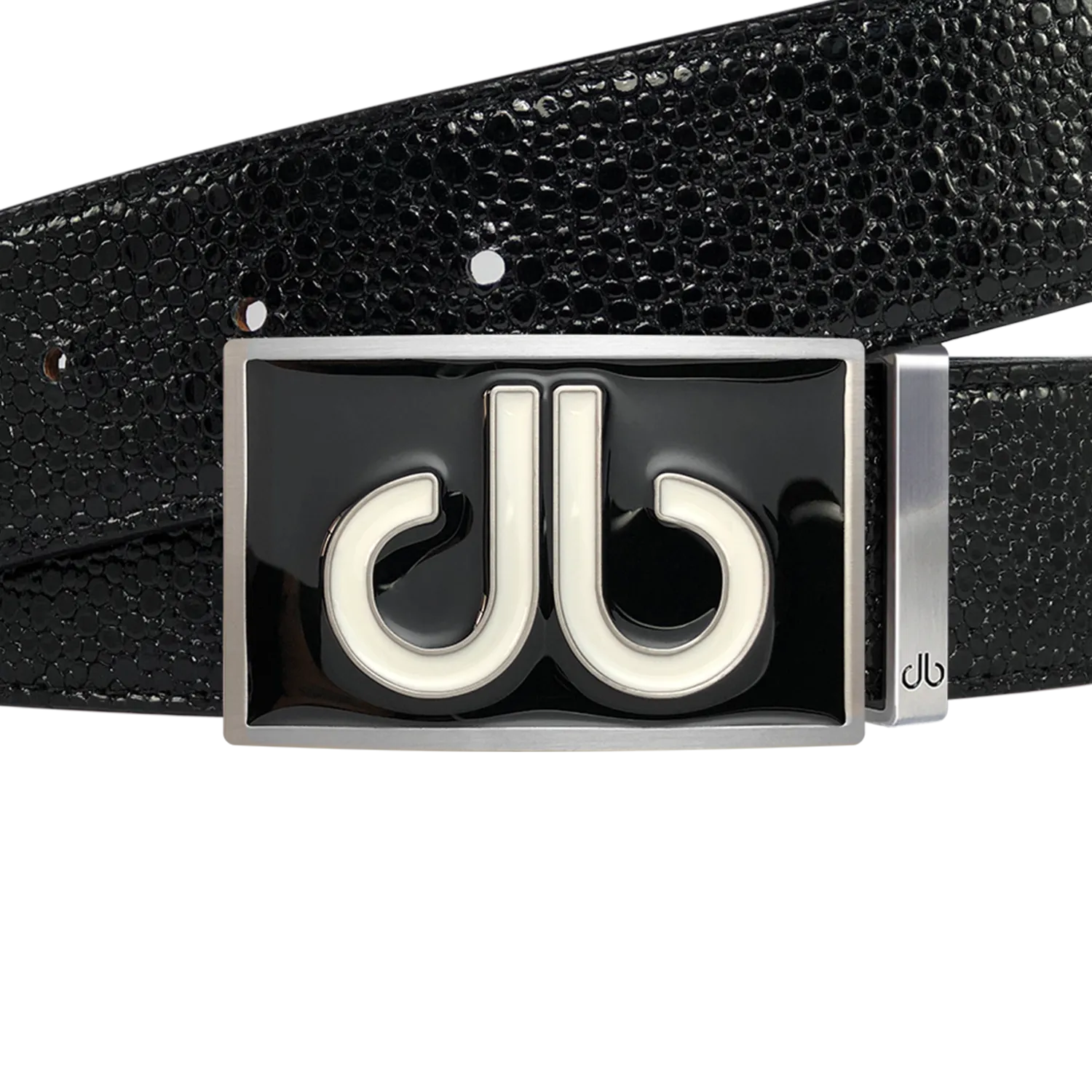 Black Stingray Texture Leather Belt