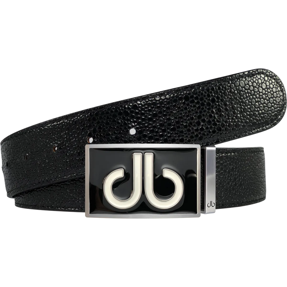 Black Stingray Texture Leather Belt
