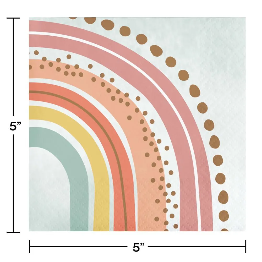 Boho Rainbow Beverage Napkin (16/Pkg)
