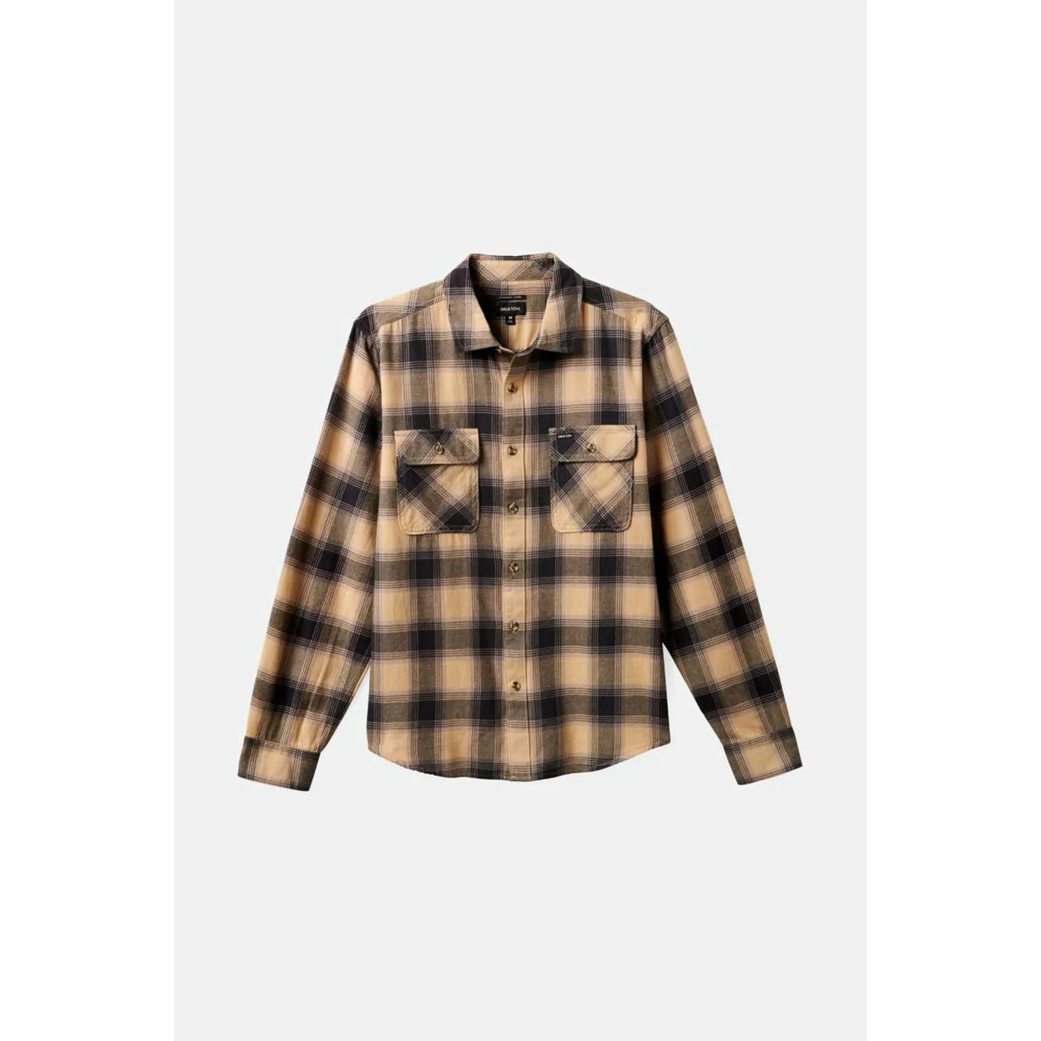 Brixton Bowery Men's Light Weight Flannel in Cinder Grey