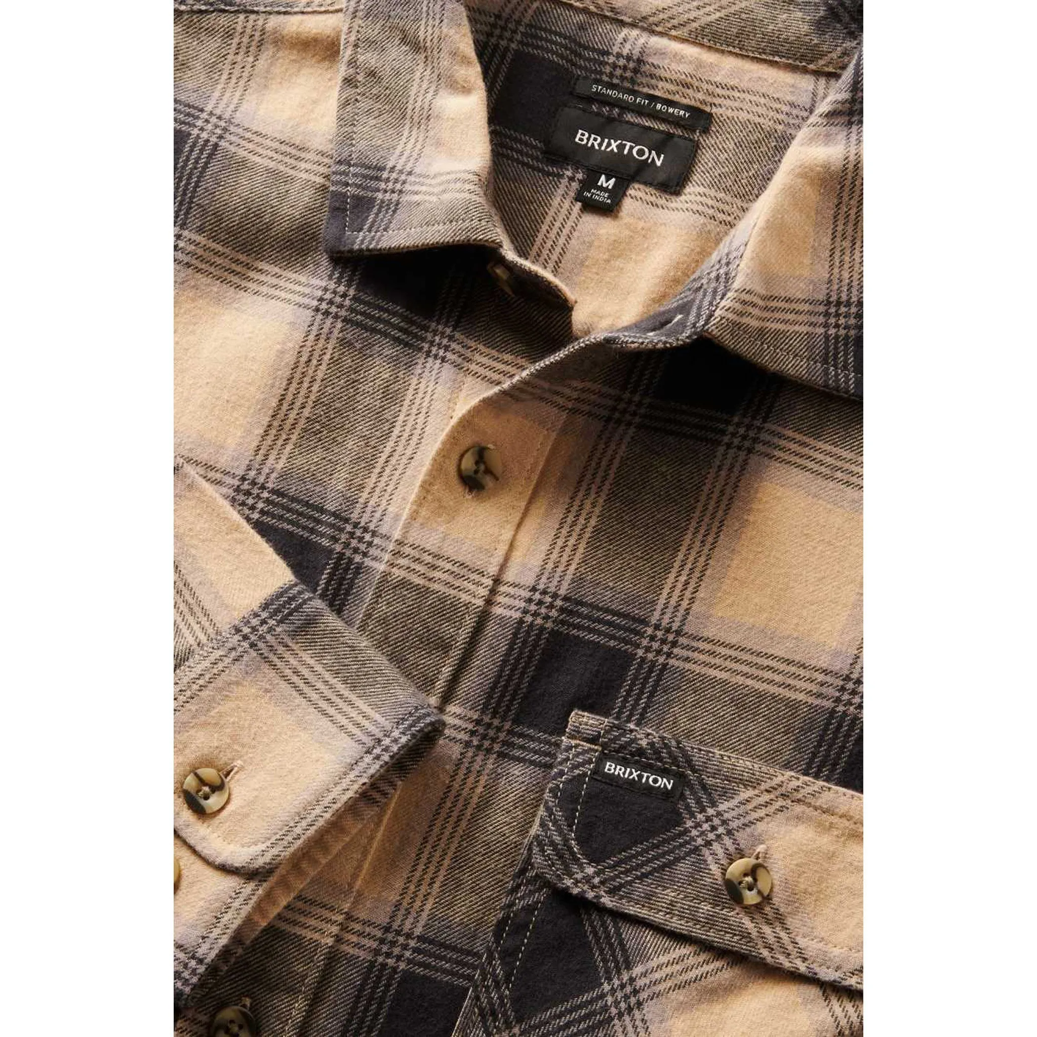 Brixton Bowery Men's Light Weight Flannel in Cinder Grey