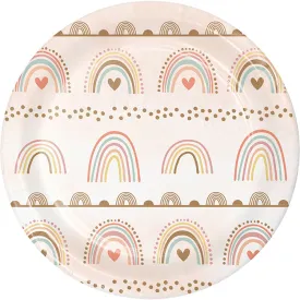 Bulk Boho Rainbow Paper Dessert Plates (96 per Case)