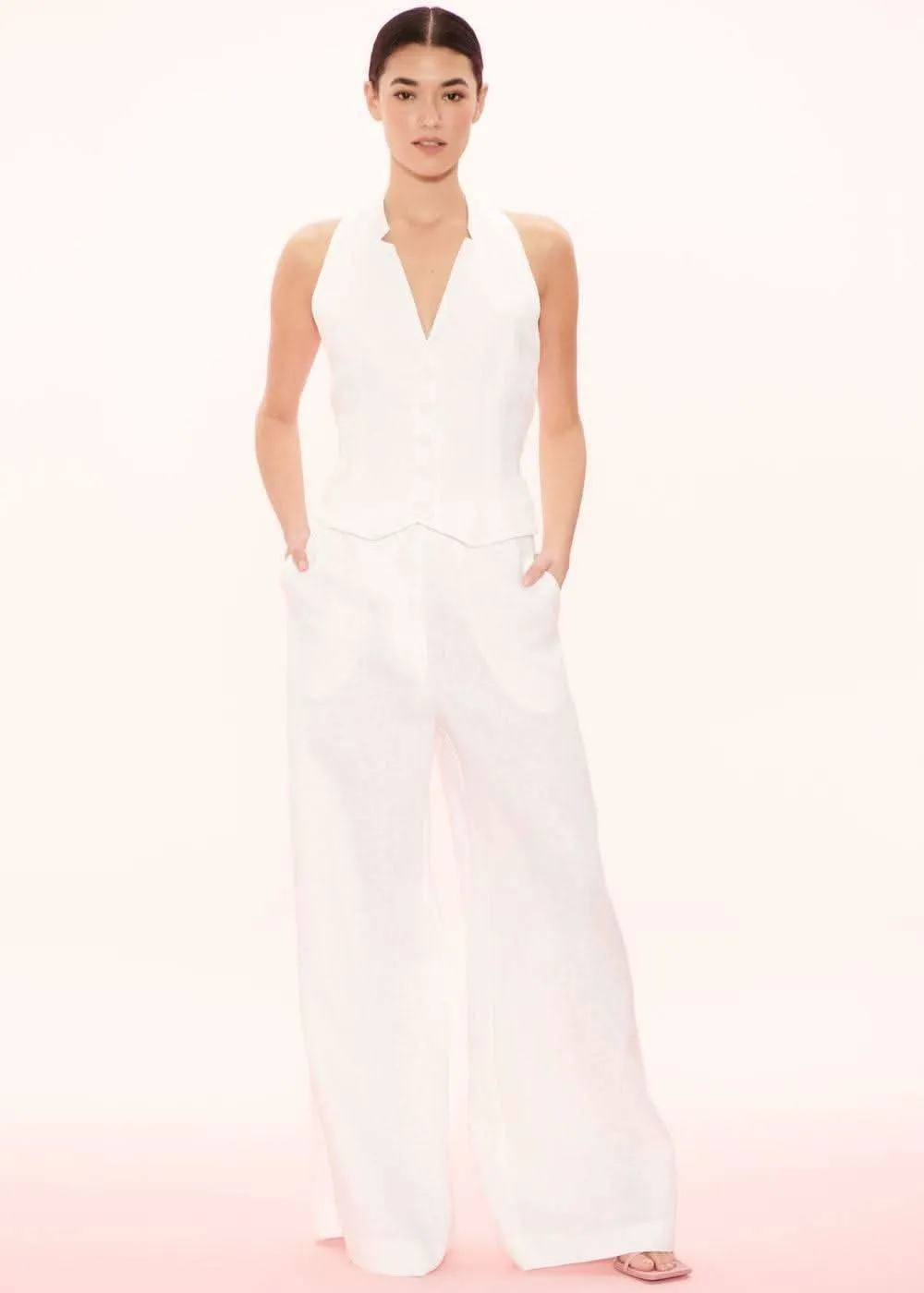 Clemence Linen Wide Leg Pant