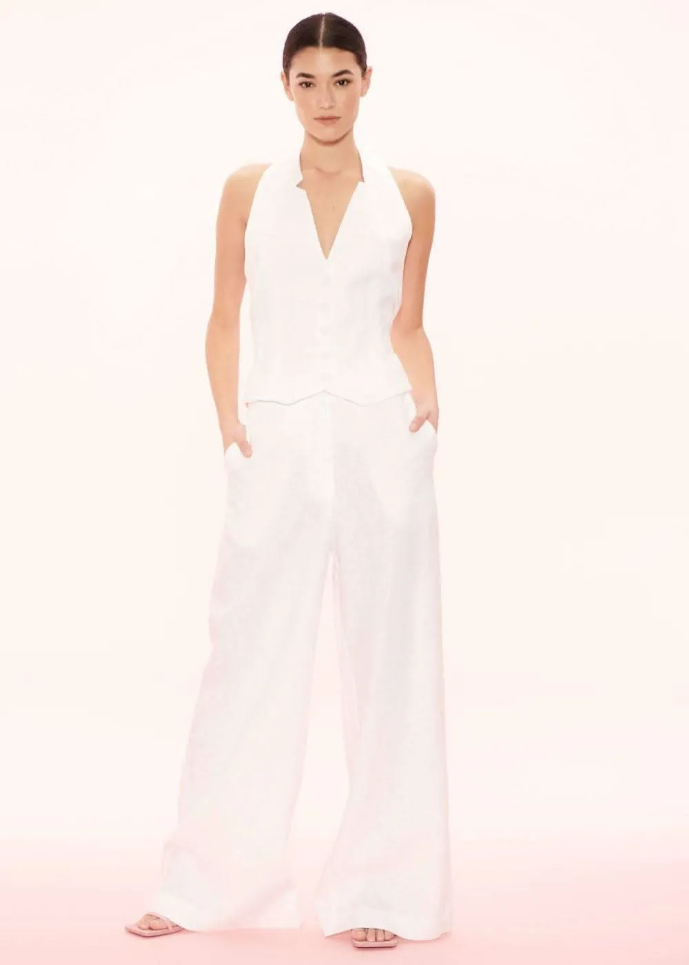 Clemence Linen Wide Leg Pant
