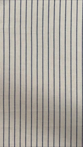 COTTON POPLIN YARN DYED "NEW" STRIPE STRETCHED WOVEN - SHIRTING FABRIC<br><h6>13E-WHITE/NAVY<br>061-CPOXS [NEW]</h6>