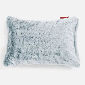 Decorative Rectangular Cushion Cover 35 x 50cm - Fluffy Faux Fur Rabbit Dusty Blue