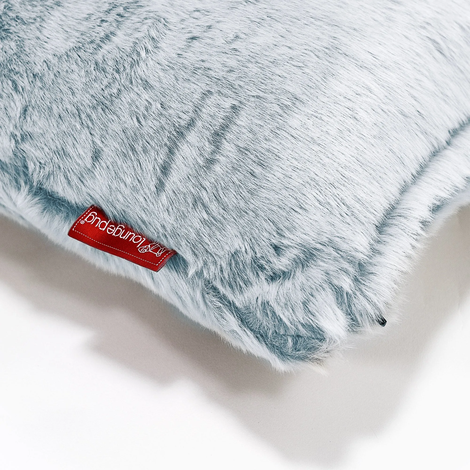 Decorative Rectangular Cushion Cover 35 x 50cm - Fluffy Faux Fur Rabbit Dusty Blue