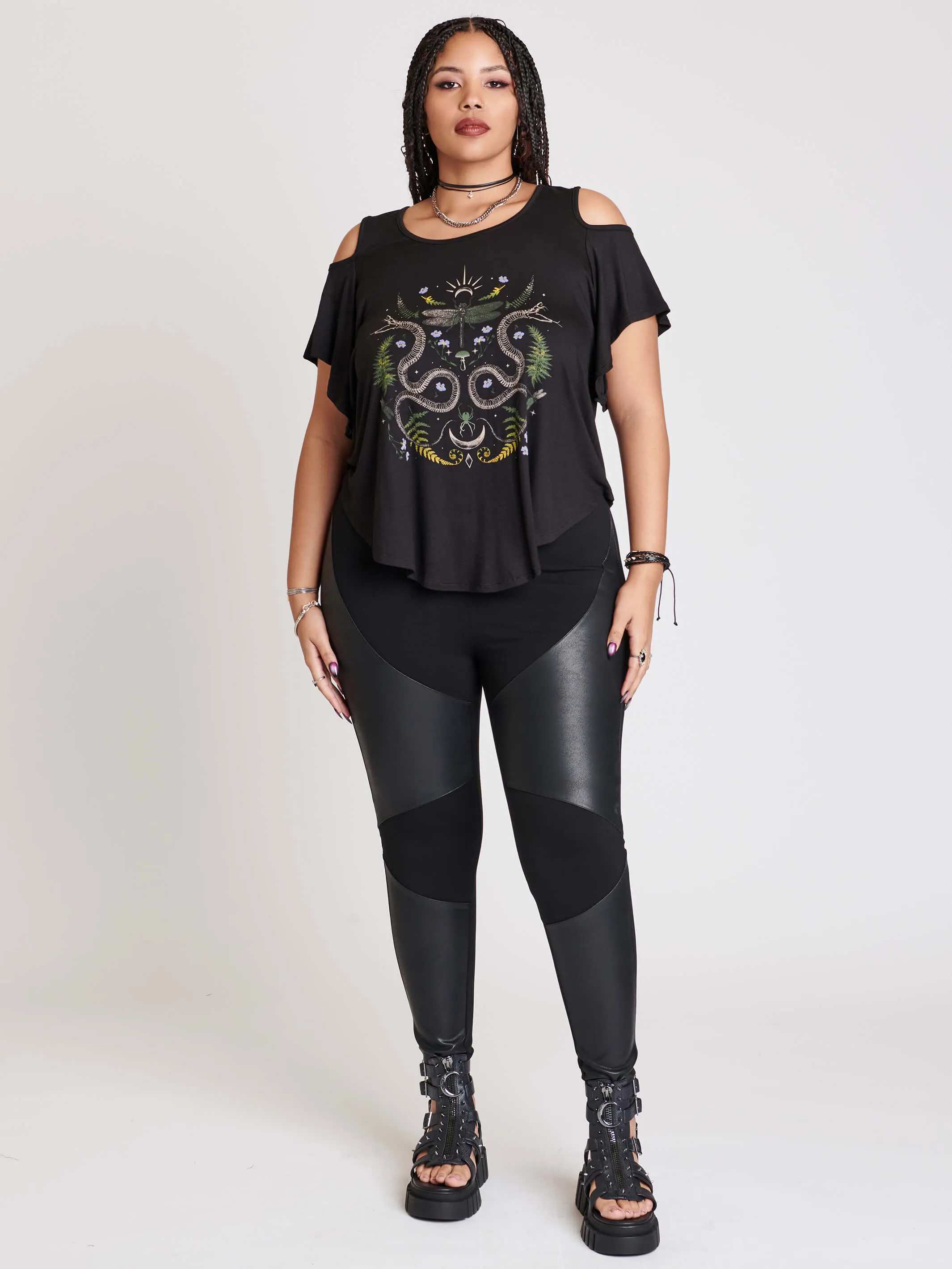 Dragonfly Cold Shoulder Top