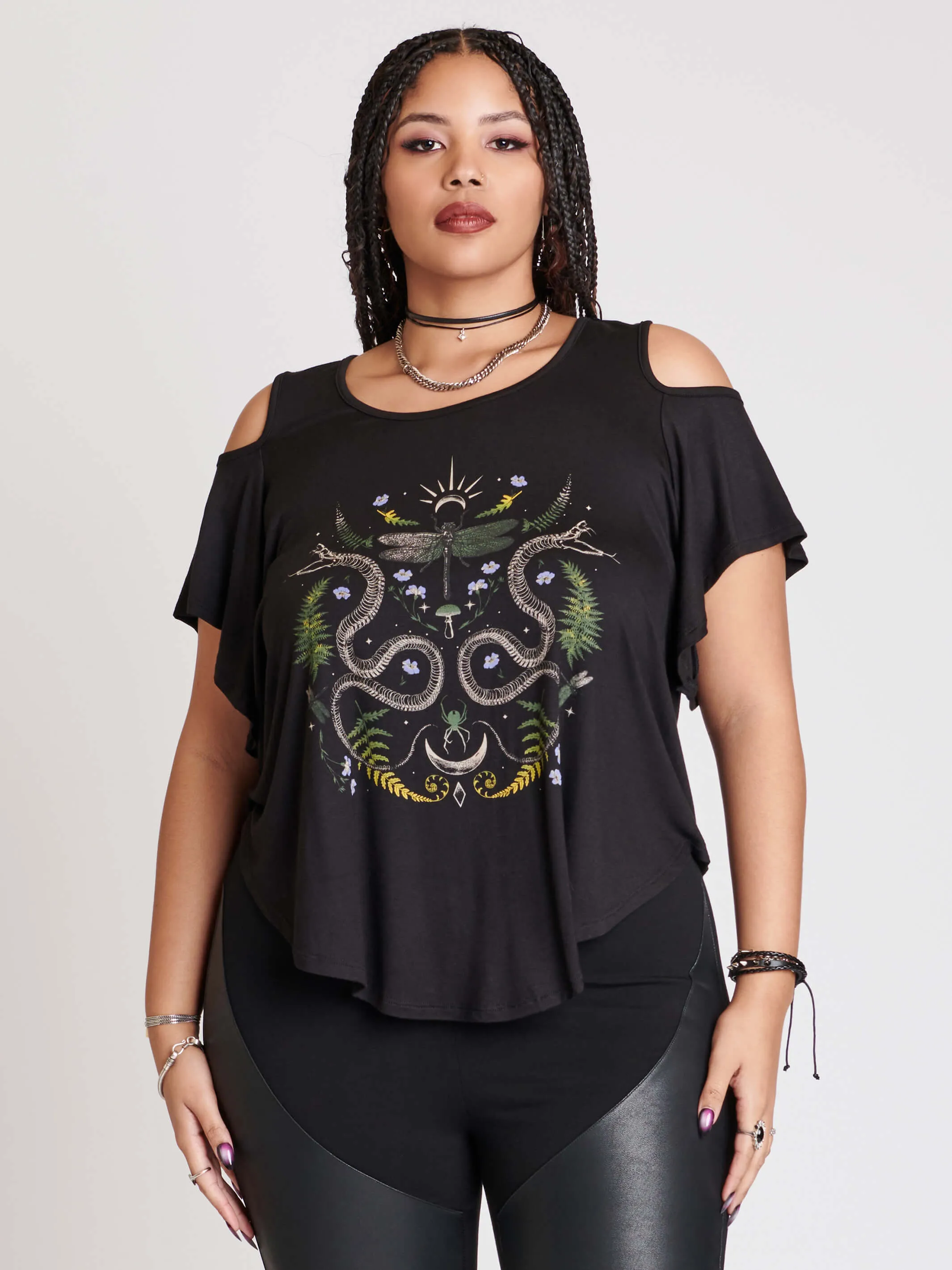 Dragonfly Cold Shoulder Top