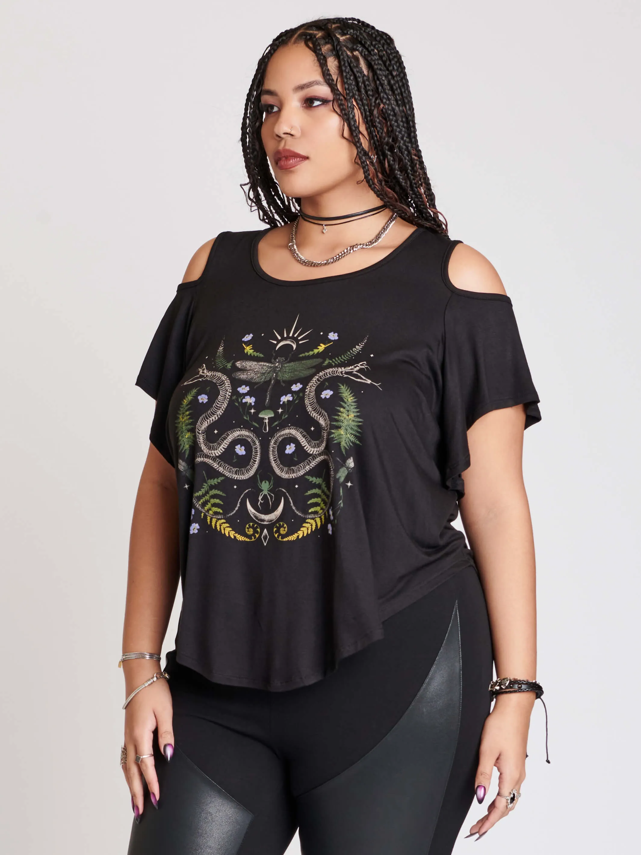 Dragonfly Cold Shoulder Top