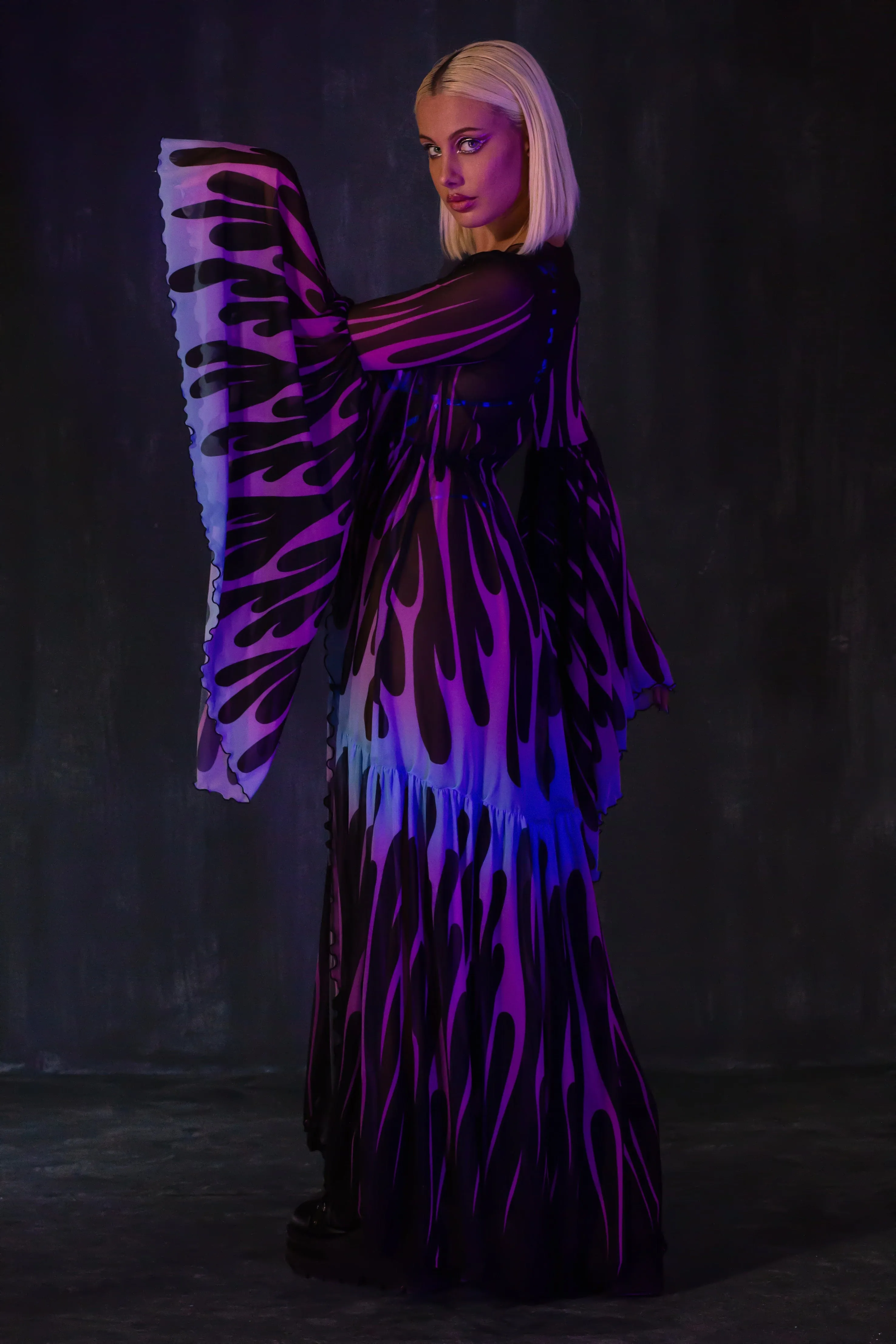 Firestarter Purple Unisex Mesh Duster