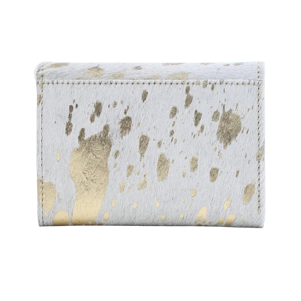GOLDEN MARBLE LEATHER AND HAIRON WALLET