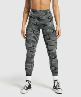 Gymshark Legacy Printed Regular Leggings - Pitch Grey