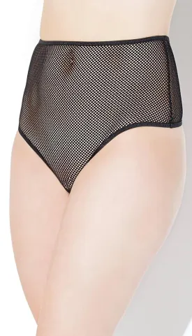 High Waisted Mesh Thong