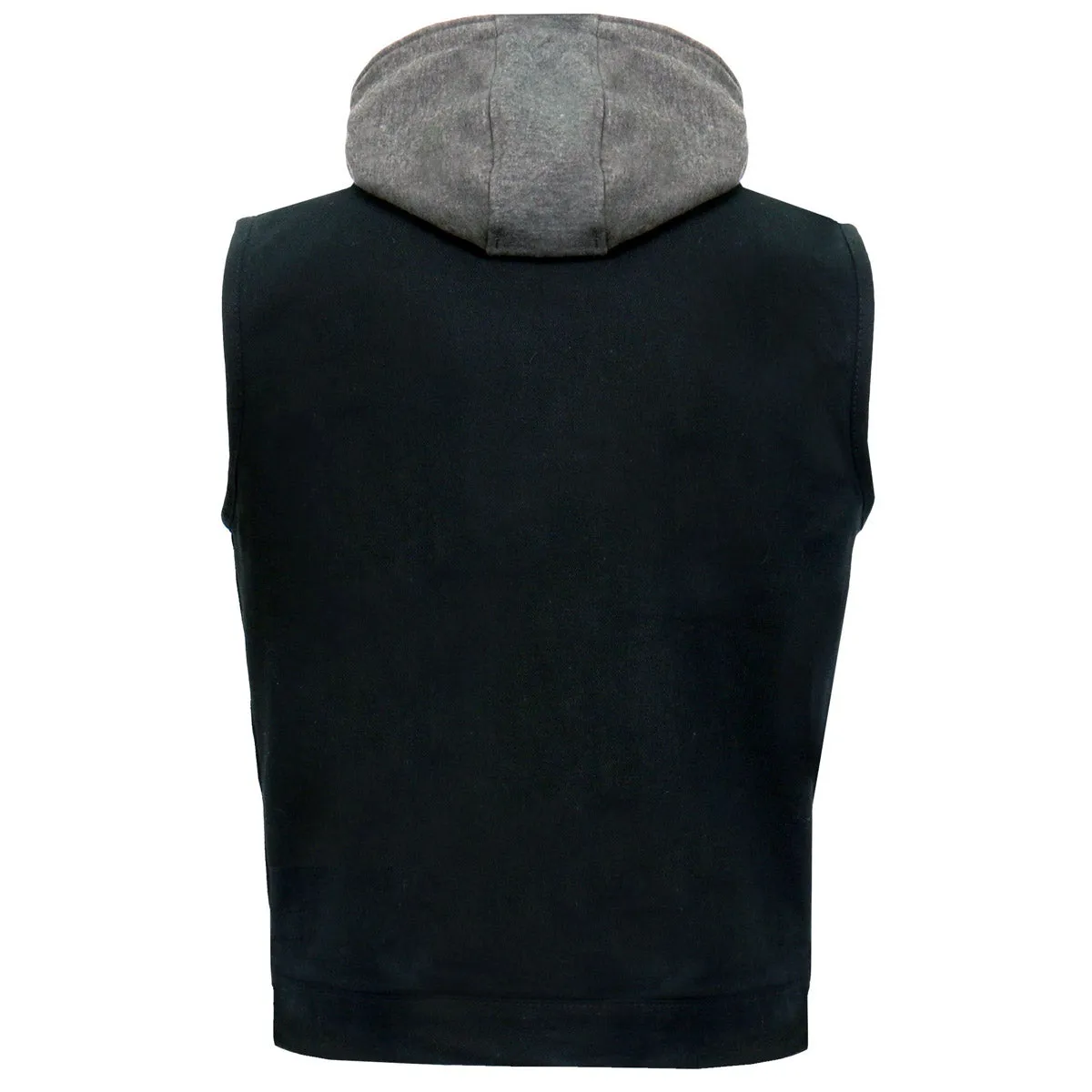 Hot Leathers VSM6201 Men's Black 'Conceal and Carry' Hooded Denim Club