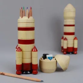 ISRO 4 Stage PSLV Rocket Model - Wooden Pencil Box