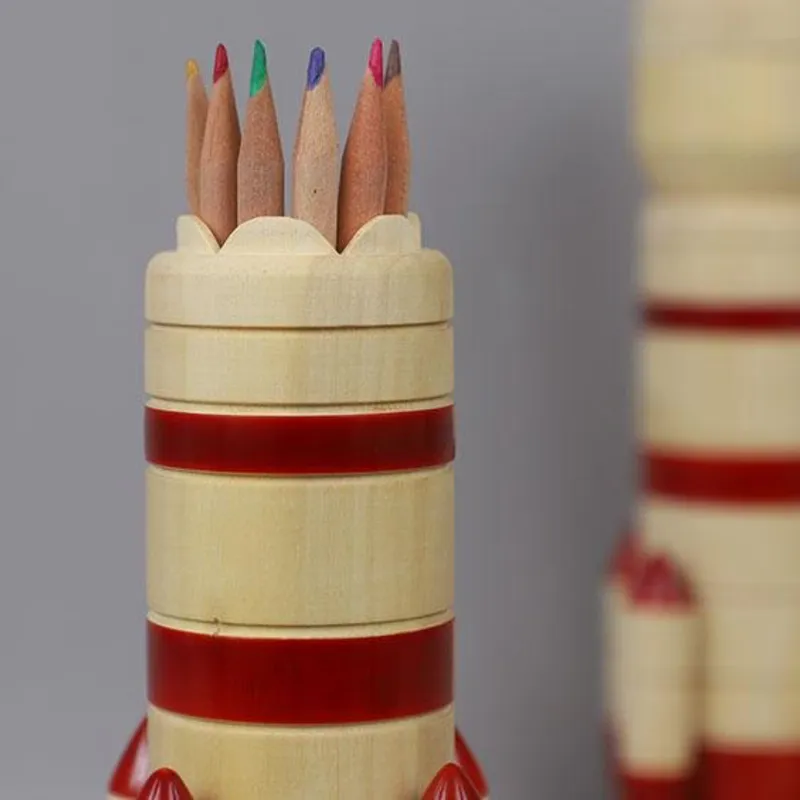 ISRO 4 Stage PSLV Rocket Model - Wooden Pencil Box