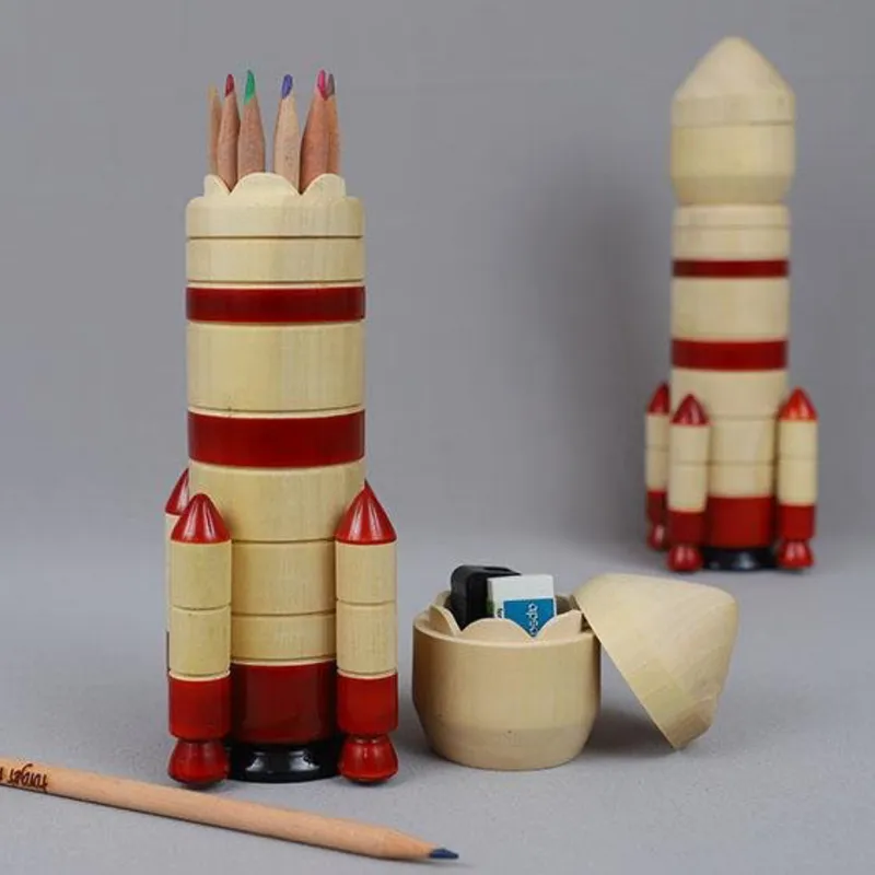 ISRO 4 Stage PSLV Rocket Model - Wooden Pencil Box