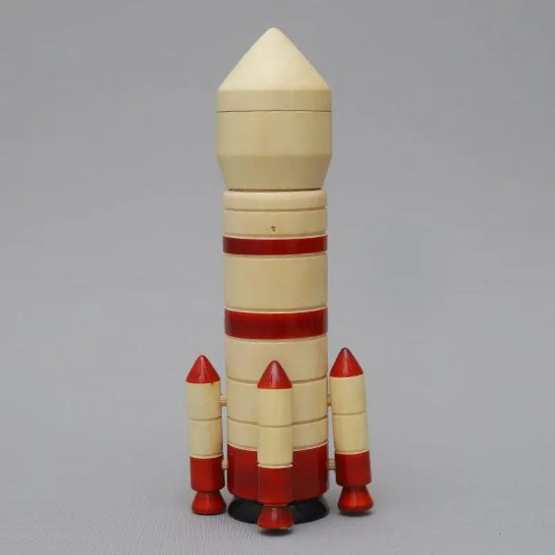 ISRO 4 Stage PSLV Rocket Model - Wooden Pencil Box