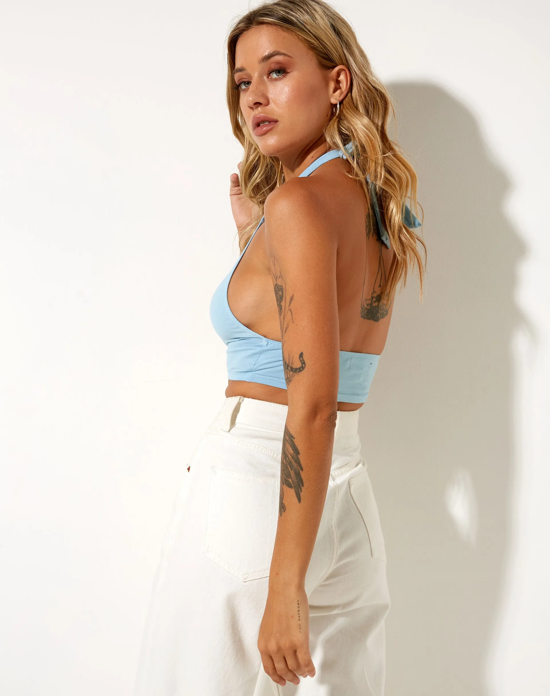 Jica Crop Top in Nantucket Blue