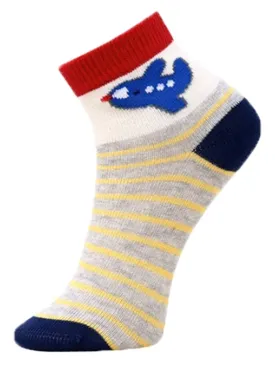 Kids Ankle Length Socks:Rider:Grey