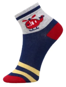 Kids Ankle Length Socks:Rider:Navy
