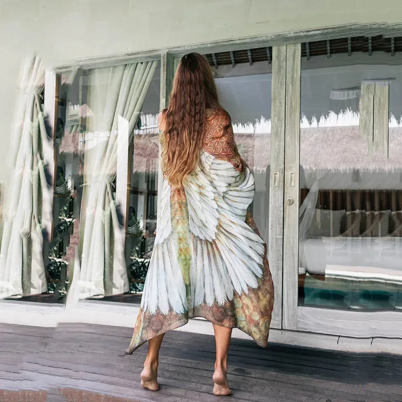 Kimono Boho Longo Asas de Anjo | Saída de Praia