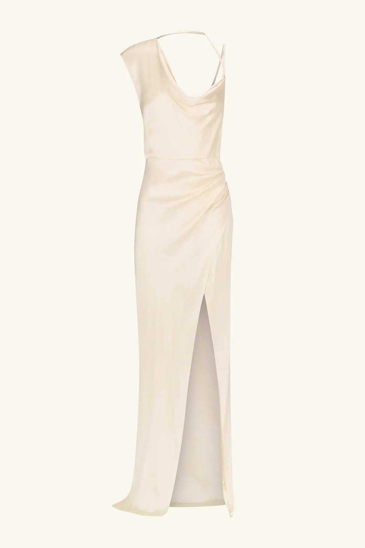 LA LUNE DRAPED MAXI DRESS - CREAM