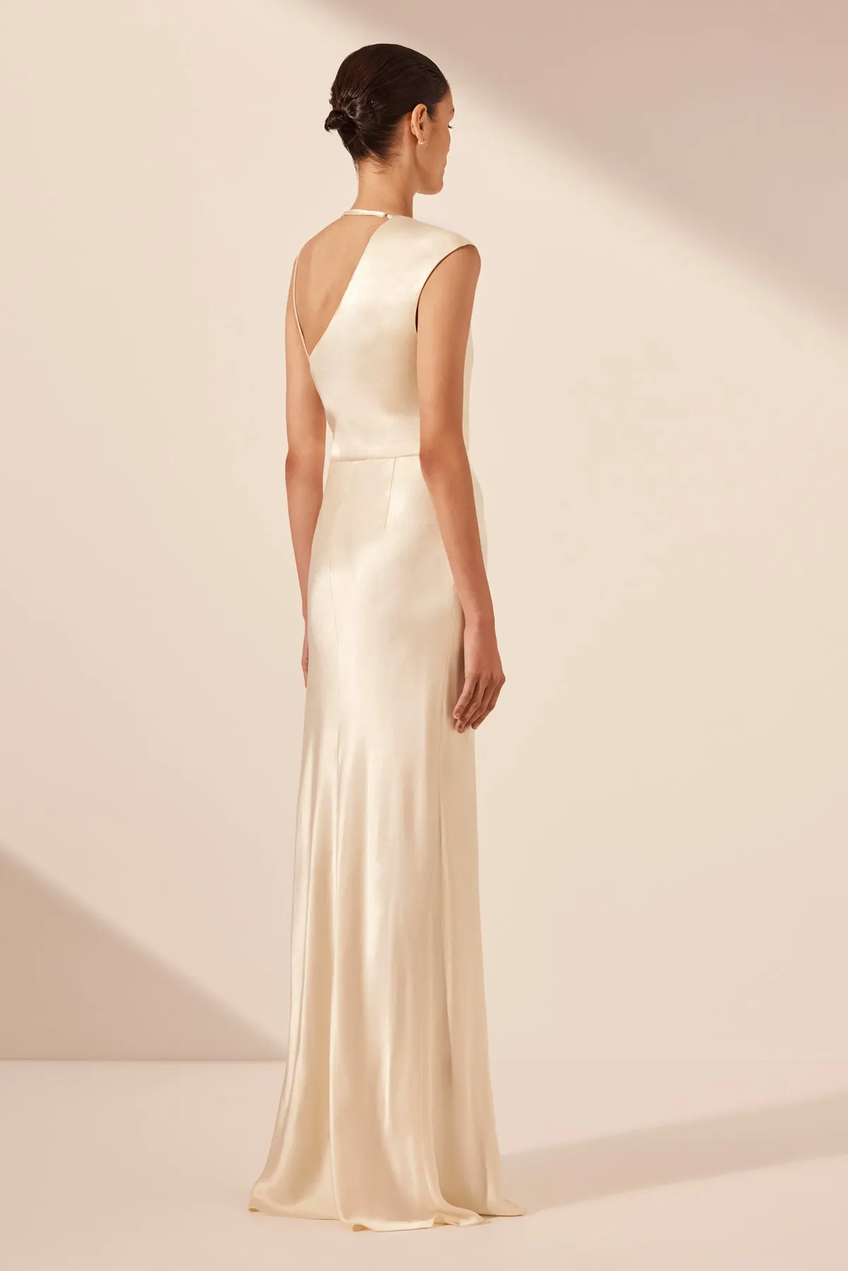 LA LUNE DRAPED MAXI DRESS - CREAM