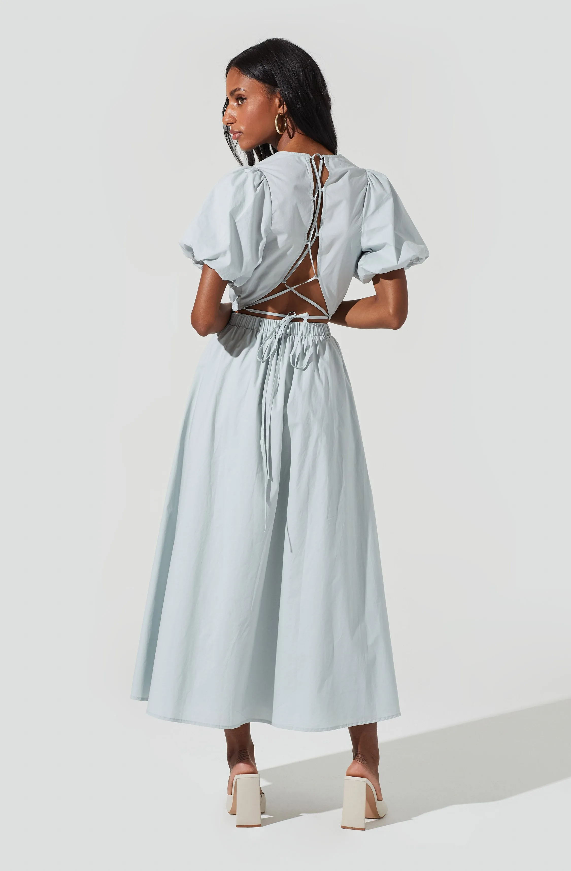 Lace Up Poplin Top