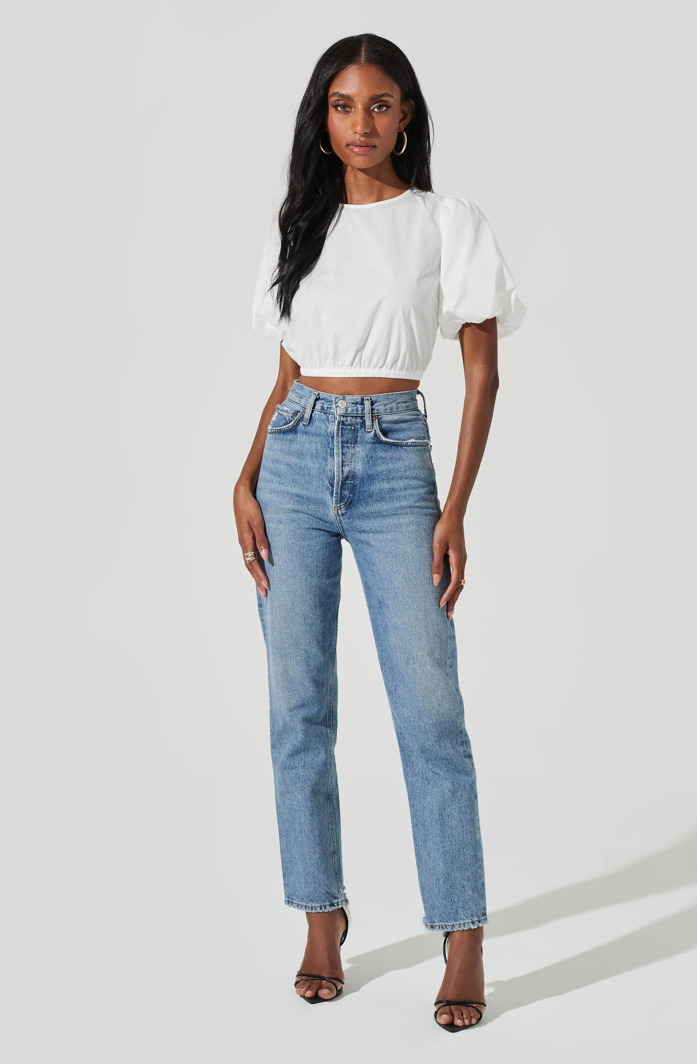 Lace Up Poplin Top