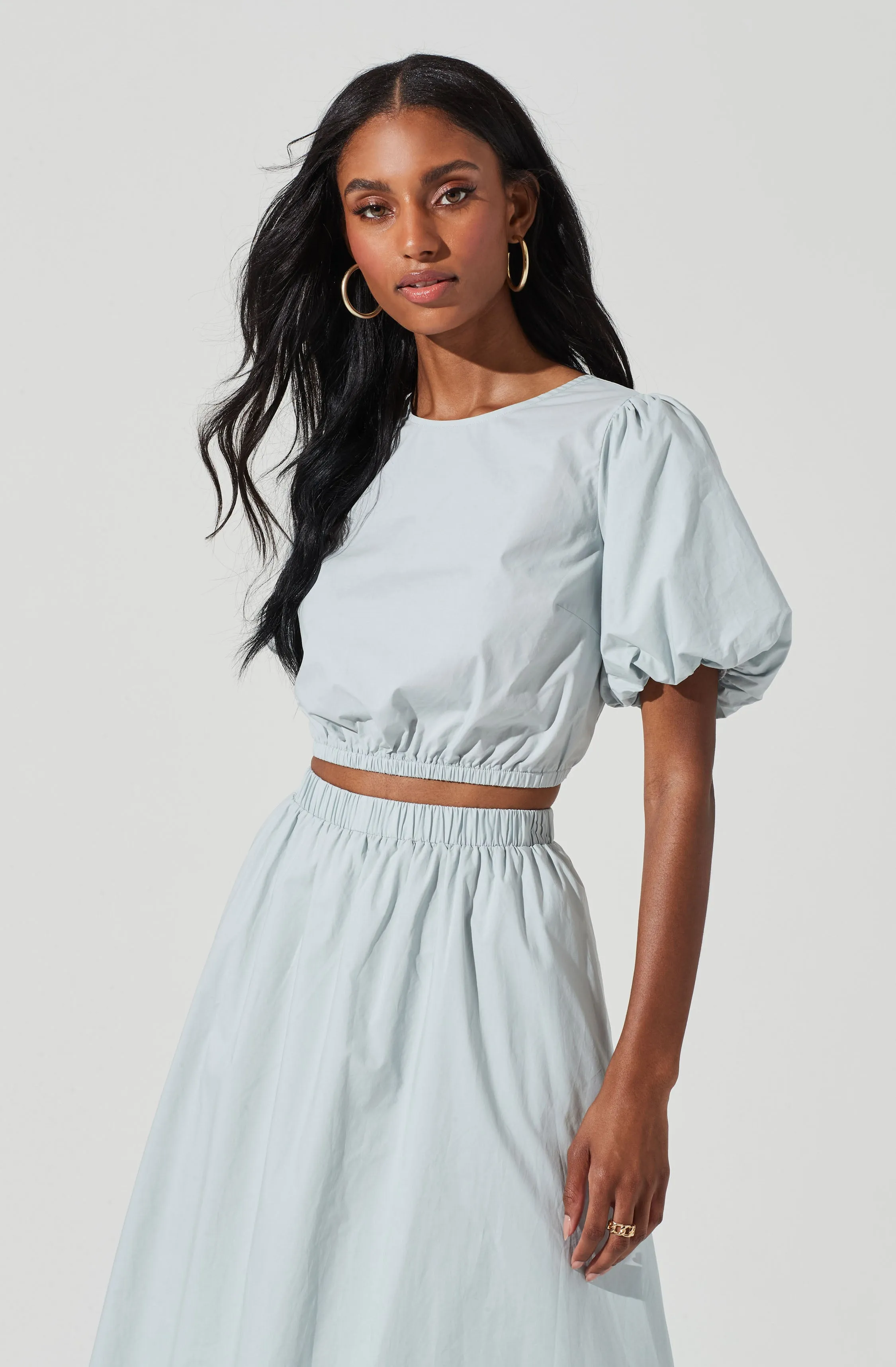 Lace Up Poplin Top