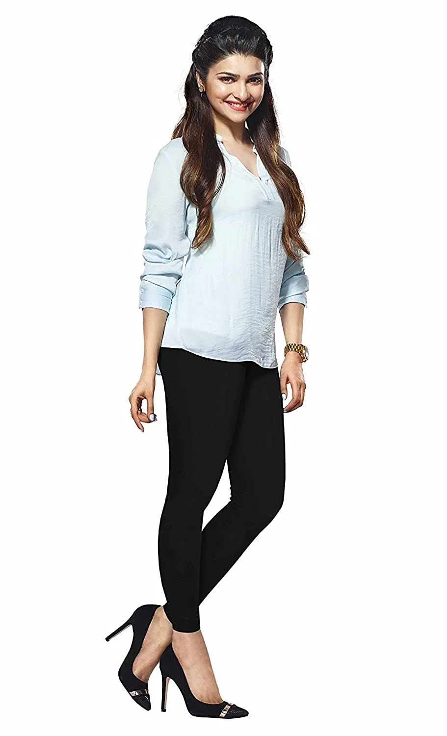 Lux Lyra Ankle Length Black Leggings free Size for Woman
