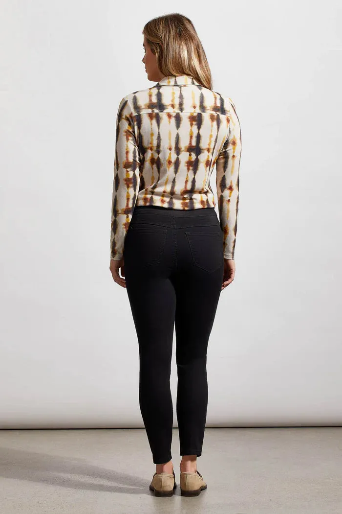 MID RISE PULL ON BLACK ANKLE SKINNY JEAN
