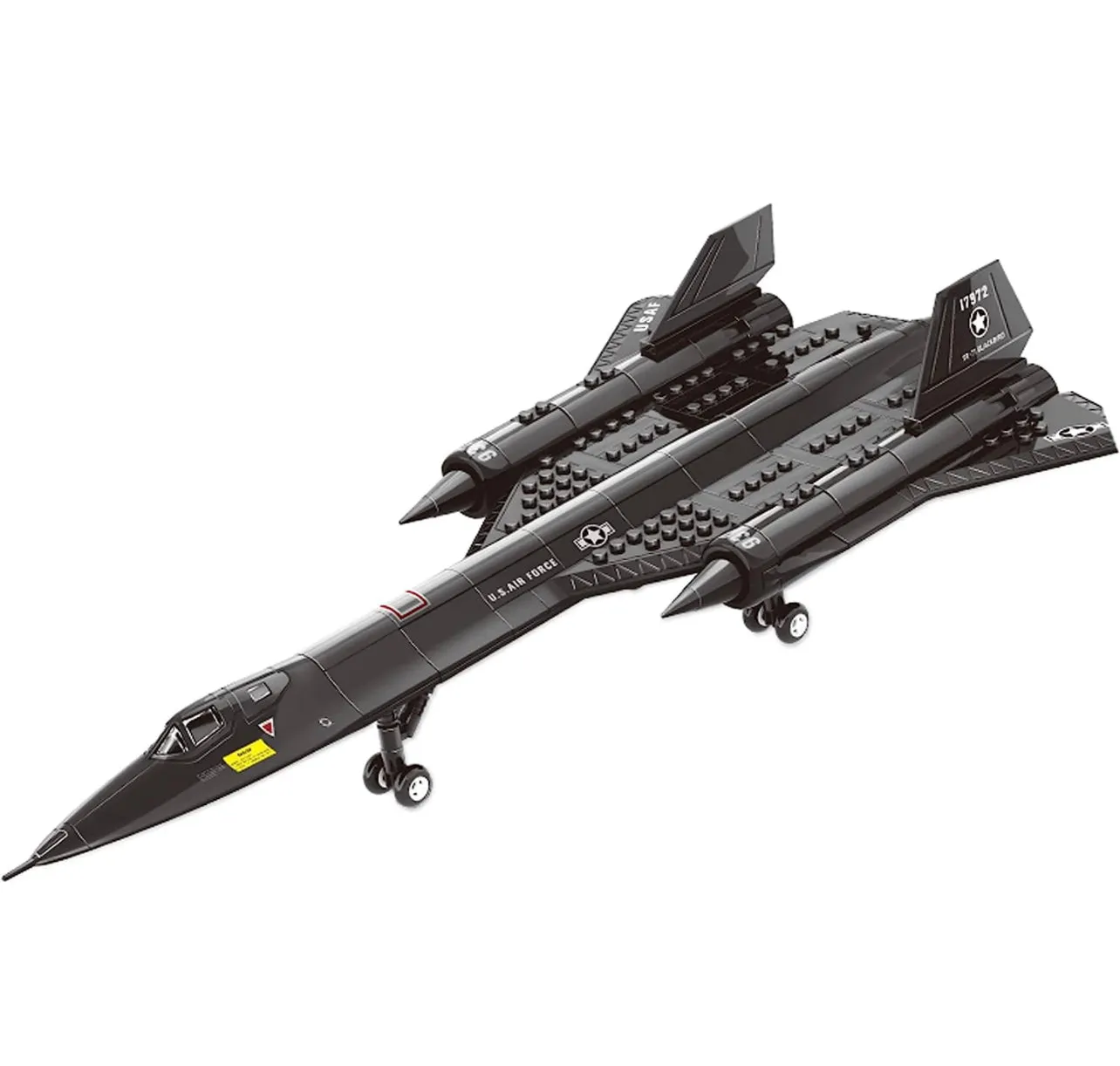 Military Series SR-71 Reconnaissance Aircraft Jet Blackbird Air Force Building Block Set (183 Pieces) -Building and Military Toys