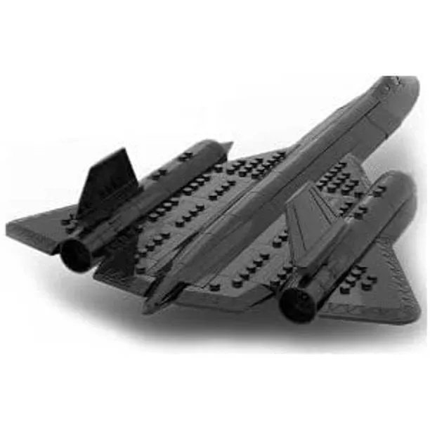 Military Series SR-71 Reconnaissance Aircraft Jet Blackbird Air Force Building Block Set (183 Pieces) -Building and Military Toys