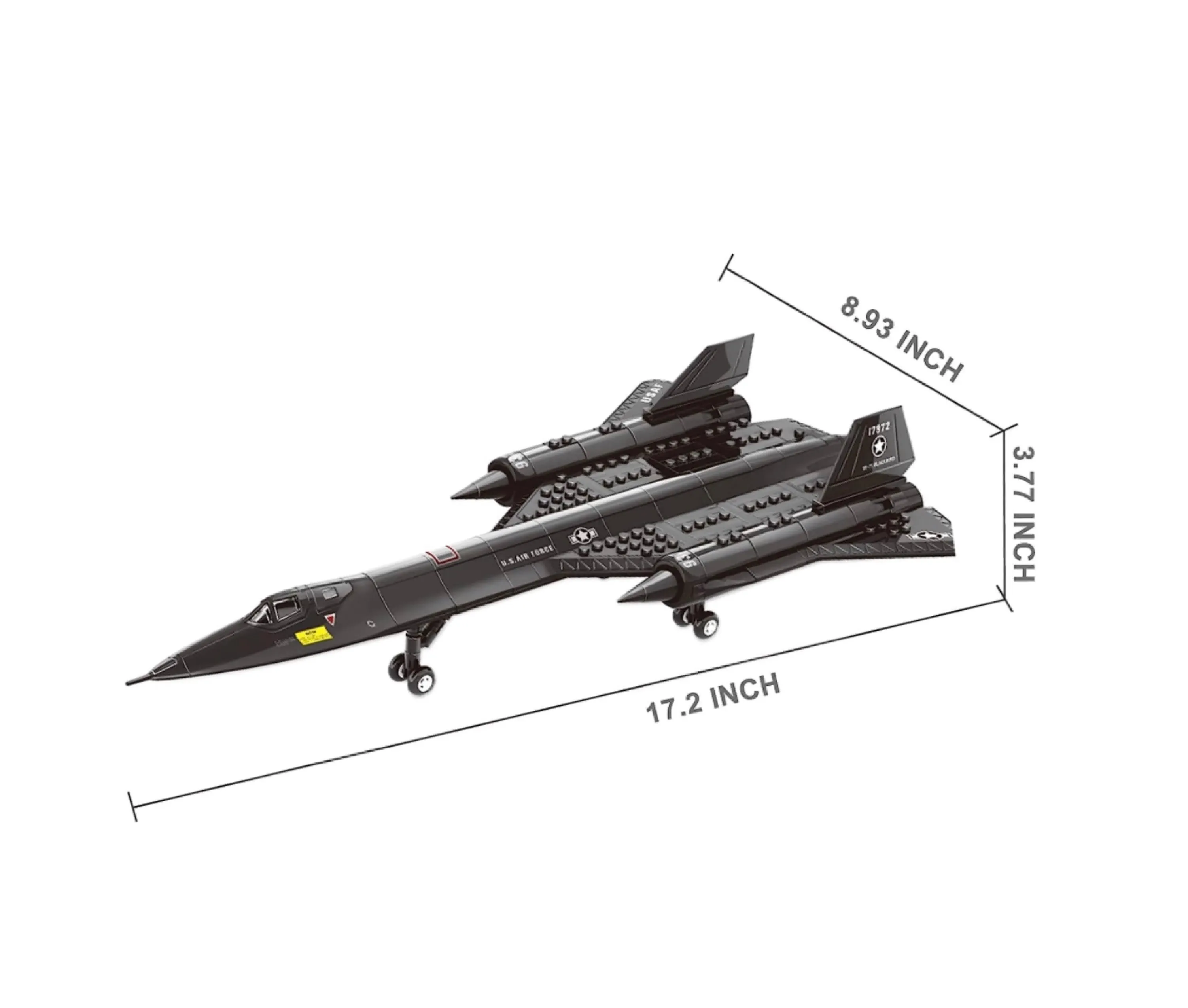 Military Series SR-71 Reconnaissance Aircraft Jet Blackbird Air Force Building Block Set (183 Pieces) -Building and Military Toys