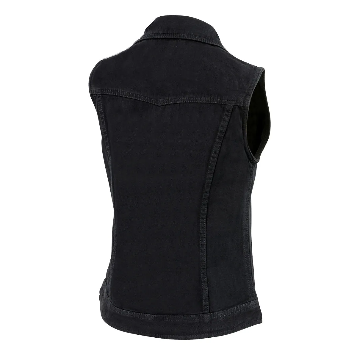 Milwaukee Leather MDL4030 Women's Black Denim Zipper Front Motorcycle