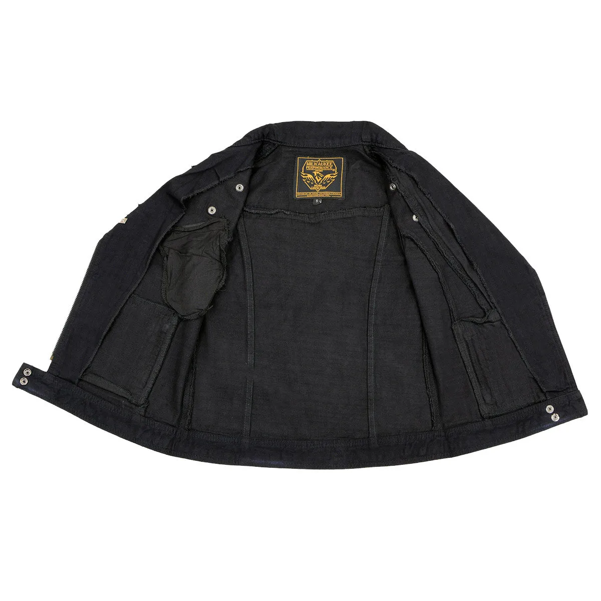 Milwaukee Leather MDL4030 Women's Black Denim Zipper Front Motorcycle