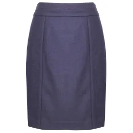Navy Wool Pencil Skirt