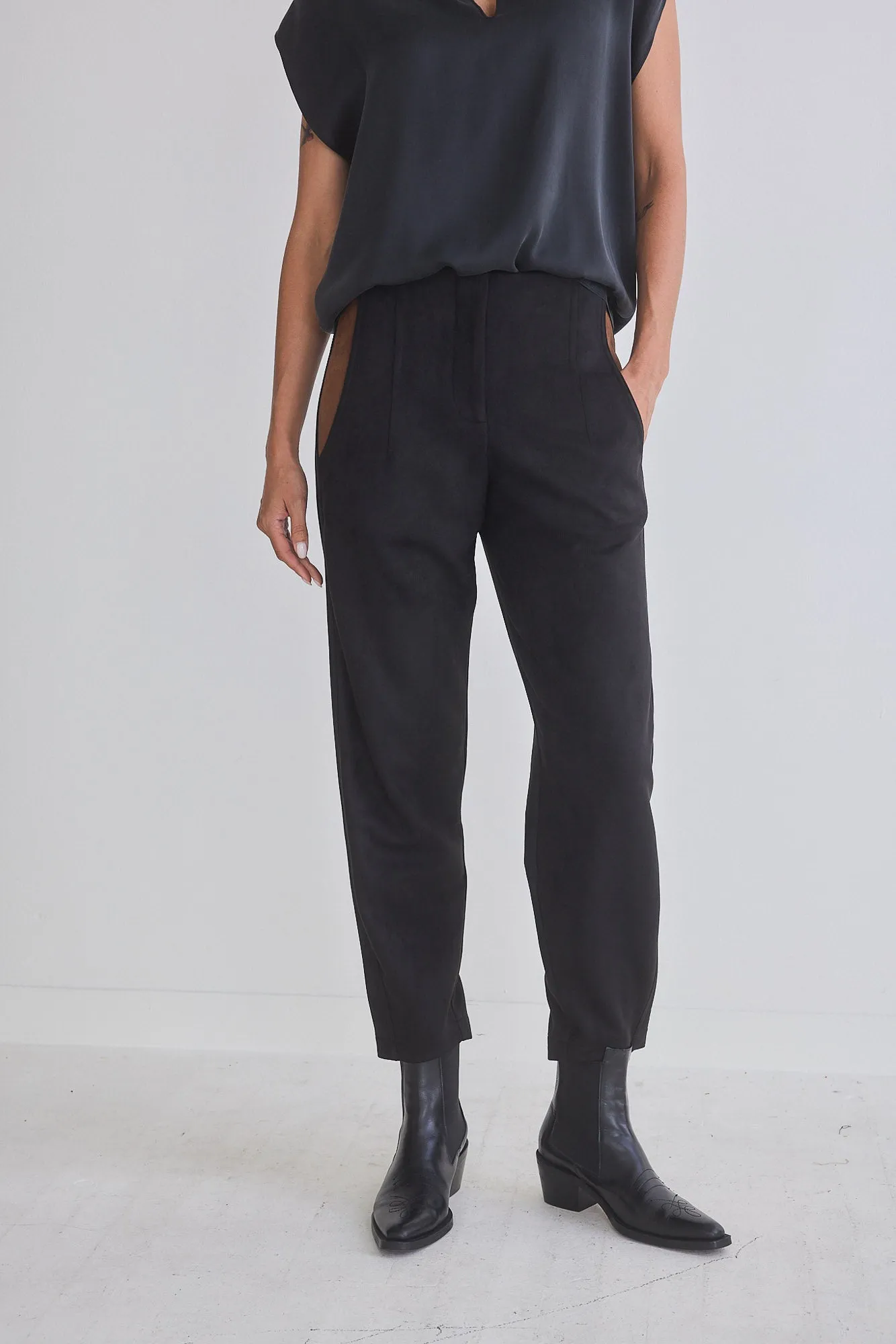 Not Too Tapered Microsuede Pants
