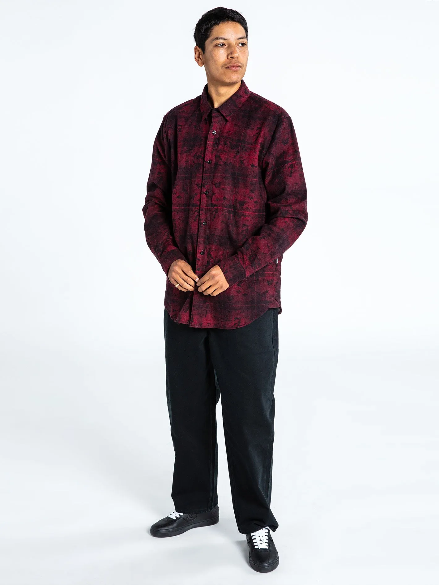 Office Party Long Sleeve Flannel - Port