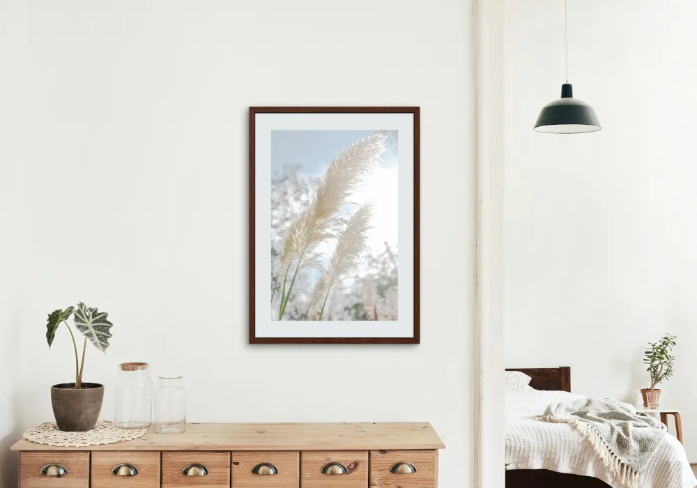Pampas Grass Pastel Wall Art INSTANT DOWNLOAD Art Print, Boho Wall Decor, Serene Wall Art, Light Blue Decor, Botanical Wall Art, White Pampas Grass Decor
