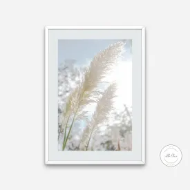 Pampas Grass Pastel Wall Art INSTANT DOWNLOAD Art Print, Boho Wall Decor, Serene Wall Art, Light Blue Decor, Botanical Wall Art, White Pampas Grass Decor